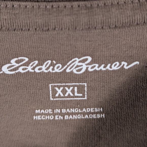Eddie Bauer XXL T-Shirt Men's Brown Cotton Blend Crewneck Short Sleeve Basic - Picture 2 of 4